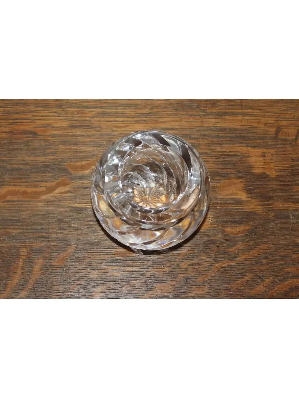 Vintage Gorham Lead Crystal Swirl Votive Candle Holder